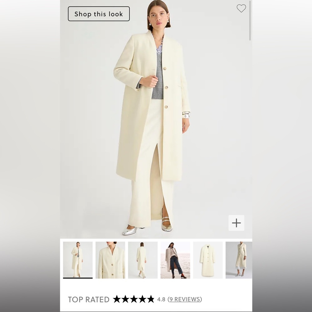 JCrew Palais topcoat in Italian melton wool blend (Ivory)
